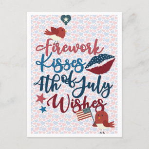 Niedliches Patriotikum 4. Juli wünscht Postkarte
