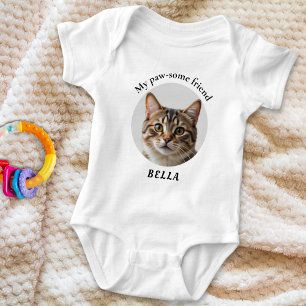Niedliches Paw-some Pet Friend Foto Baby Strampler