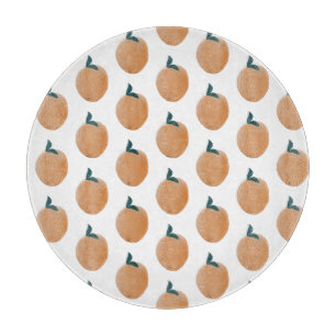 Niedliches Peach Orange Fruit Hand gezogen Schneidebrett