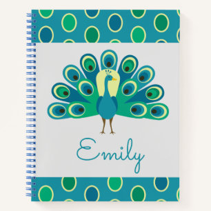 Niedliches Peacock Personalisiert SpiralNotebook Notizbuch