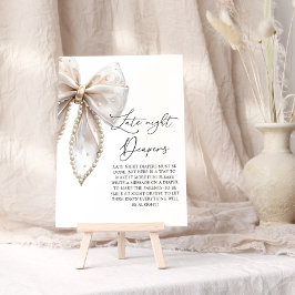 Niedliches Pearl Bow Spate Night Diapers Baby Show Poster