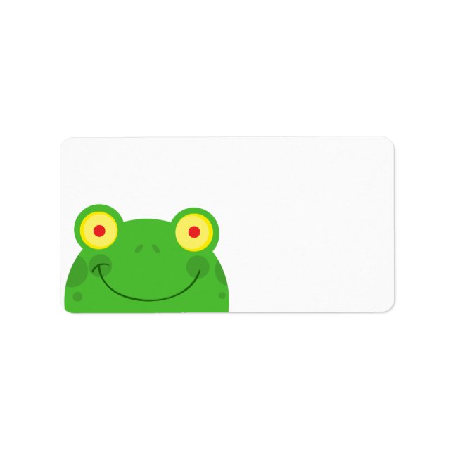 niedliches Peeking Cartoon Frosch Gesicht Adressaufkleber (Vorne)