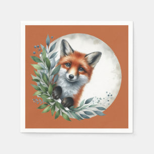 Niedliches Peeking Wald Fuchs Party Serviette