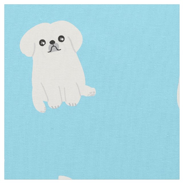 Niedliches Pekingese Druckmuster-Gewebe Stoff (Nahaufnahme)