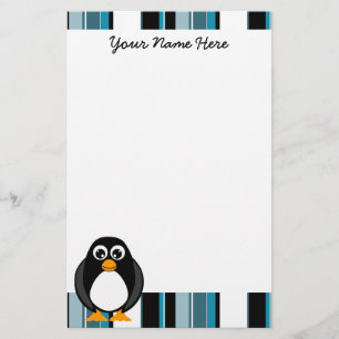 Niedliches Penguin-Briefpapier - Blau Briefpapier