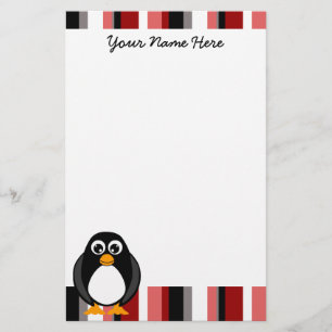 Niedliches Penguin-Briefpapier - Rot Briefpapier