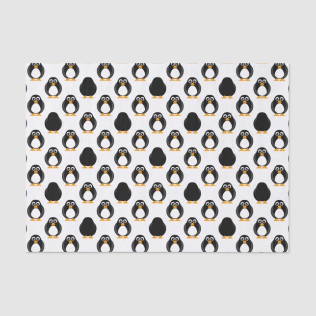 Niedliches Penguin-Muster Seidenpapier (Vorderseite)