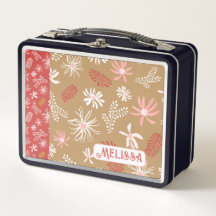Niedliches Personal Metal Lunchbox, beige & rosa, 