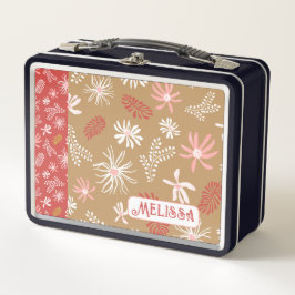 Niedliches Personal Metal Lunchbox, beige & rosa, Metall Brotdose