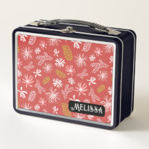 Niedliches Personal Metal Lunchbox rot und schwarz