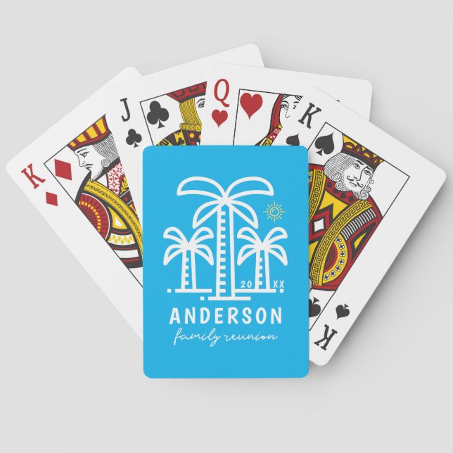 Niedliches Personalisiert Beach Family Wiedersehen Spielkarten (Rückseite)