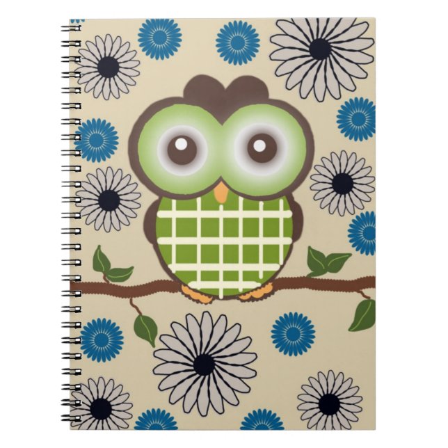 Niedliches Personalisiert-Brown-Notebook und grüne Notizblock (Vorderseite)