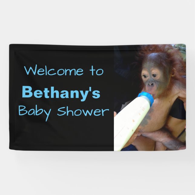 Niedliches personalisiertes Baby-Duschenwillkommen Banner (Horizontal)