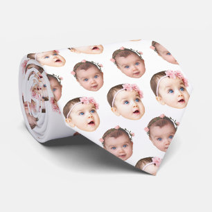 Niedliches Personalisiertes Baby-Gesicht 2 Fotos Krawatte