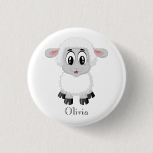 Niedliches Personalisiertes Baby Lamm Button