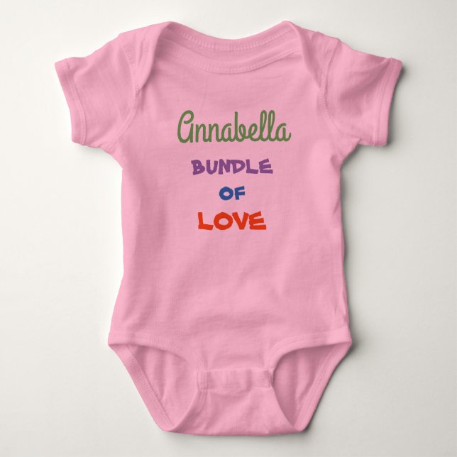 Niedliches Personalisiertes Baby Rompers Baby Bekl (Vorderseite)