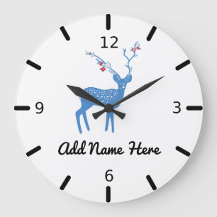 Niedliches Personalisiertes Blumenwild Große Wanduhr