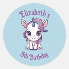 Niedliches Personalisiertes Einhorn-Gastgeschenk,  Runder Aufkleber