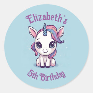 Niedliches Personalisiertes Einhorn-Gastgeschenk,  Runder Aufkleber