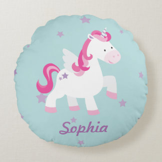 Niedliches Personalisiertes Einhorn Rundkissen Rundes Kissen