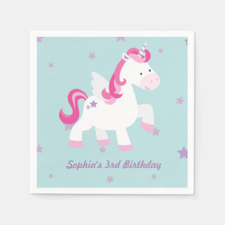 Niedliches Personalisiertes Einhornpapier Napkin Serviette