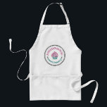 Niedliches Personalisiertes Firmenlogo Schürze<br><div class="desc">Runde Niedliche, hausgemachte, Personalisierte Firmenlogos Custom Adult Schürze, mit gerundeten runden Rahmen, Vintagen Schreibmaschinentext-Schriftart für Mitarbeiternamen und Firmennamen, Dekoration von Blätter, Cupcake-Ikone, die mit Ihrem eigenen Foto, Clipart, Dekor oder jedem beliebigen Bild angepasst werden können. Ein niedliches personalisiertes Geschenk für Koch, Freunde, Mama, Papa, Hubby, Ehefrau, Betreuer oder eine berufliche...</div>