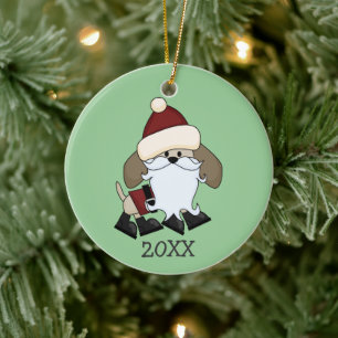 Niedliches Personalisiertes Foto Hund Weihnachtssc Keramik Ornament