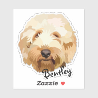 Niedliches Personalisiertes Golden Doodle Sticker 