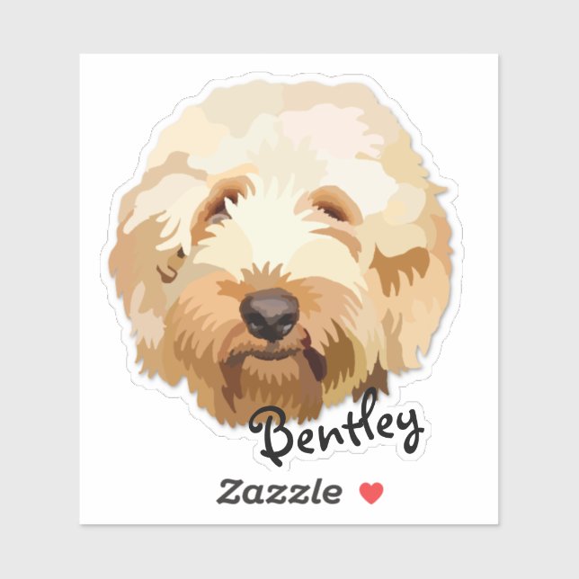 Niedliches Personalisiertes Golden Doodle Sticker  (Blatt)