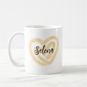 Niedliches Personalisiertes Goldrausch Herz Kaffeetasse