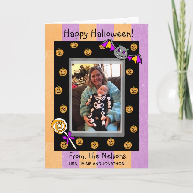 Niedliches Personalisiertes Halloween Karte (Vorderseite)