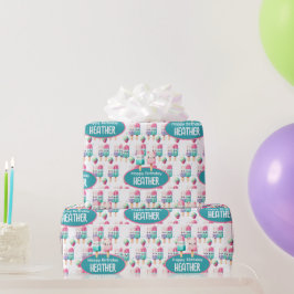 Niedliches Personalisiertes IcePop Sommer Geburtst Geschenkpapier
