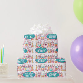 Niedliches Personalisiertes IcePop Sommer Geburtst Geschenkpapier