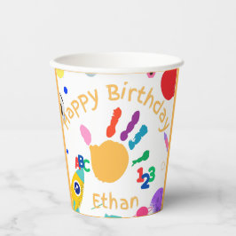 Niedliches Personalisiertes Kid's ABC Handfarbe 12 Pappbecher