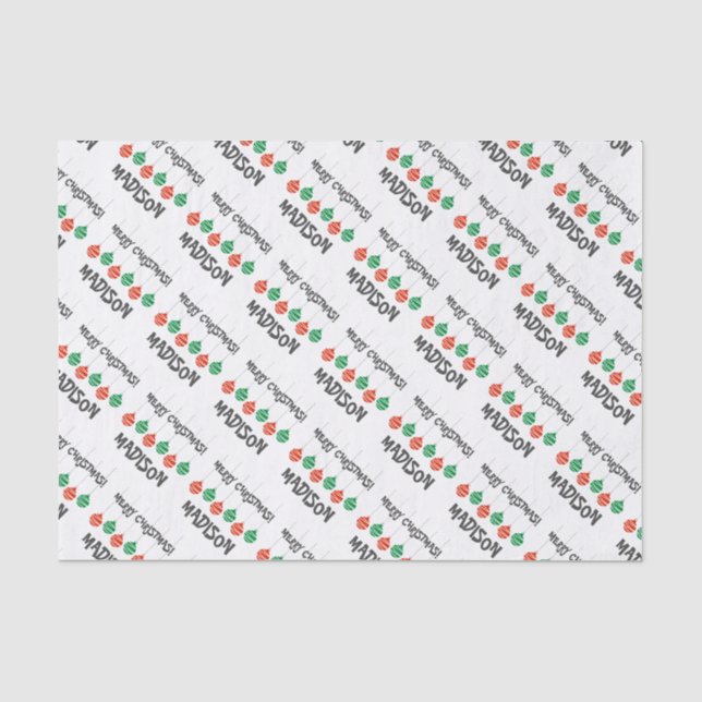 Niedliches personalisiertes Kids-Weihnachtszettel Seidenpapier (Vorderseite)