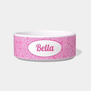 Niedliches Personalisiertes Rosa Paisley Napf