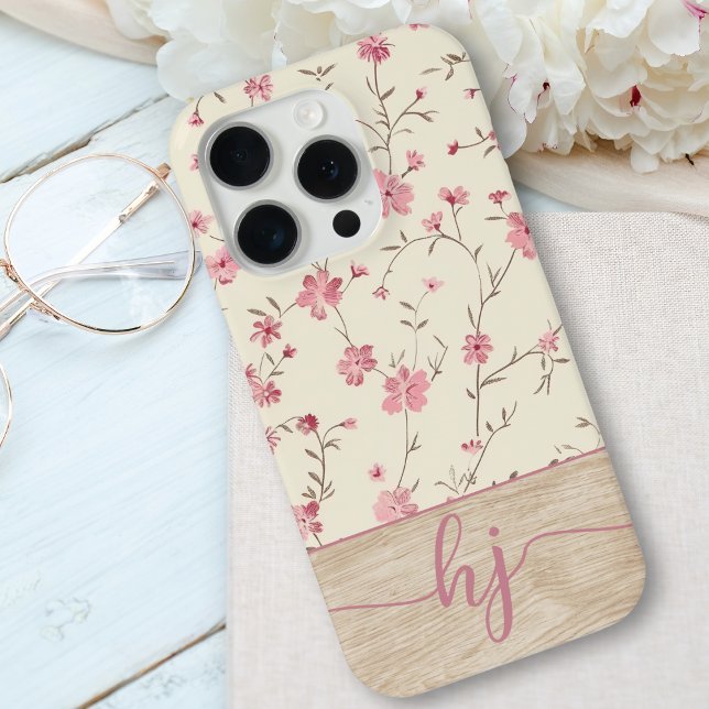 Niedliches Personalisiertes Shabby Chic Blumenholz Case-Mate iPhone Hülle (Von Creator hochgeladen)