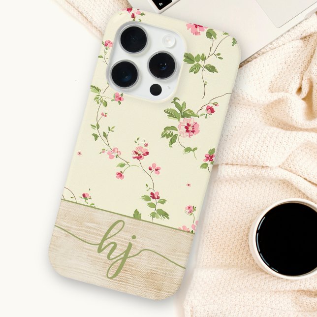 Niedliches Personalisiertes Shabby Chic Floral Mon Case-Mate iPhone Hülle (Von Creator hochgeladen)