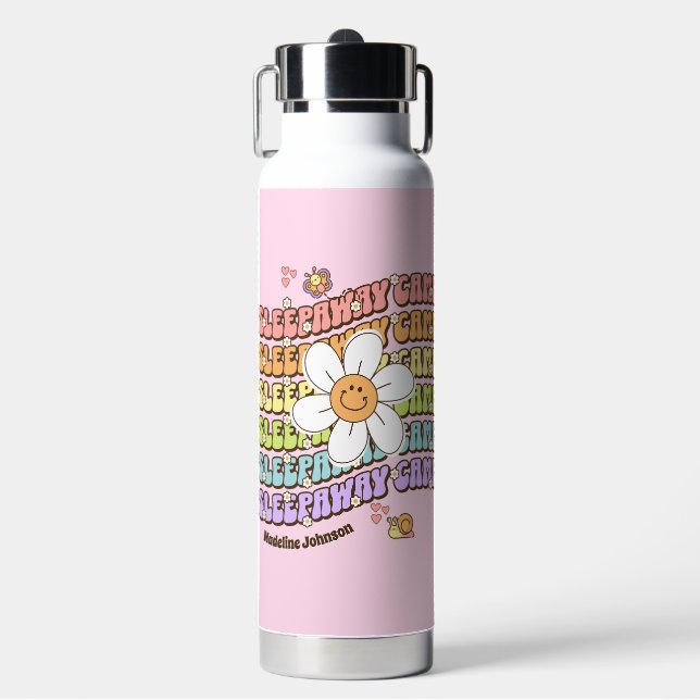 Niedliches Personalisiertes Sleepaway Camp Trinkflasche (Vorderseite)