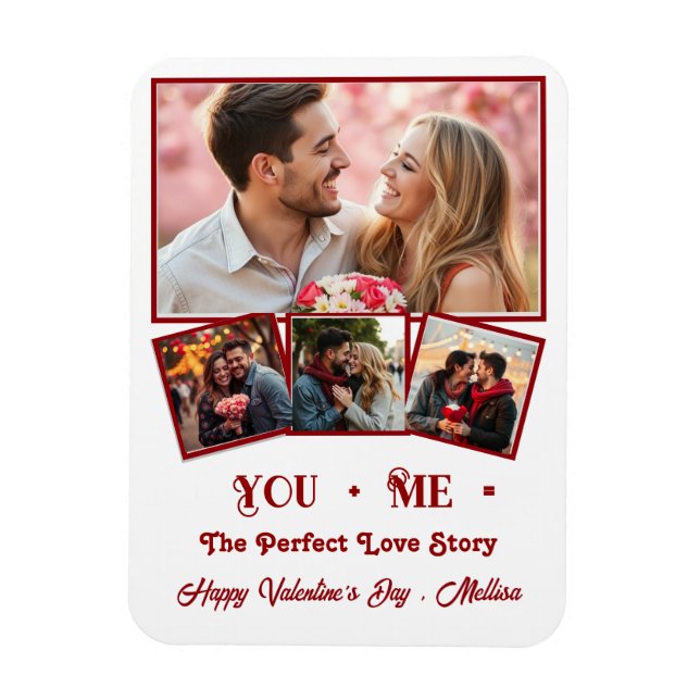 Niedliches personalisiertes Valentinstag Foto Magnet (Vertikal)