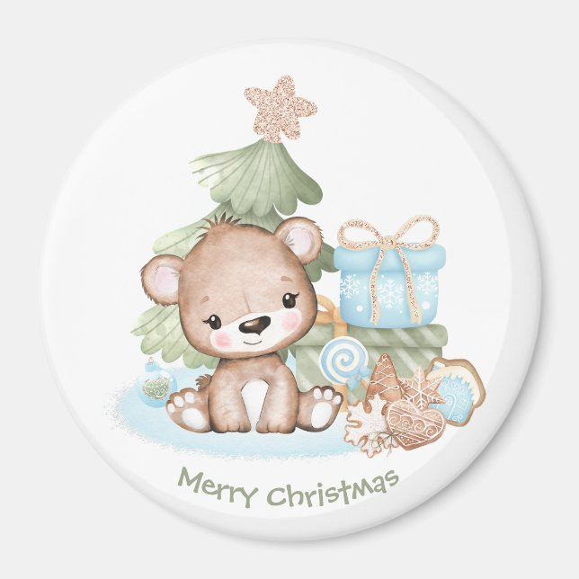 Niedliches Personalisiertes Weihnachtsmagnet Magnet (Vorne)