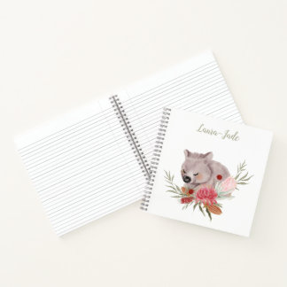 Niedliches Personalisiertes Wombat-Notebook Notizbuch
