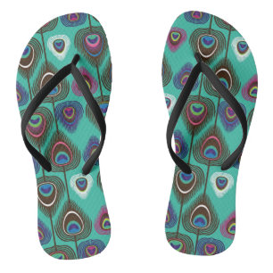 niedliches Pfauenfedermuster Flip Flops