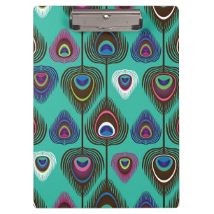 niedliches Pfaufedermuster Klemmbrett