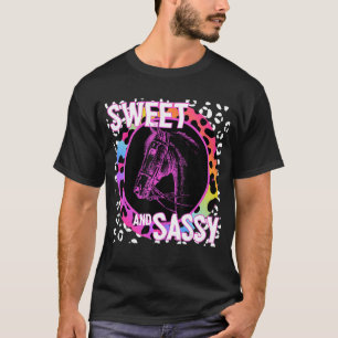 Niedliches Pferd 90er Nostalgie Regenbogen Leopard T-Shirt