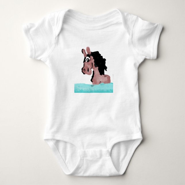 Niedliches Pferd Baby Strampler (Vorderseite)