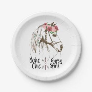 Niedliches Pferd Boho Western Land Party Reittiere Pappteller