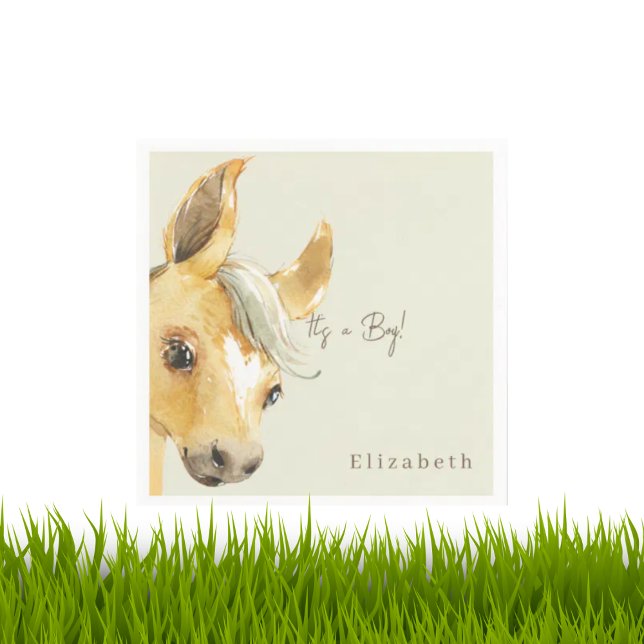 Niedliches Pferd Es ist ein Baby Shower Cocktail Serviette (Von Creator hochgeladen)