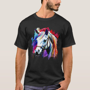 Niedliches Pferd Farbenfrohe Regenbogenfarben für T-Shirt