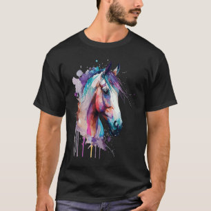 Niedliches Pferd Farbenfrohe Regenbogenfarben für T-Shirt